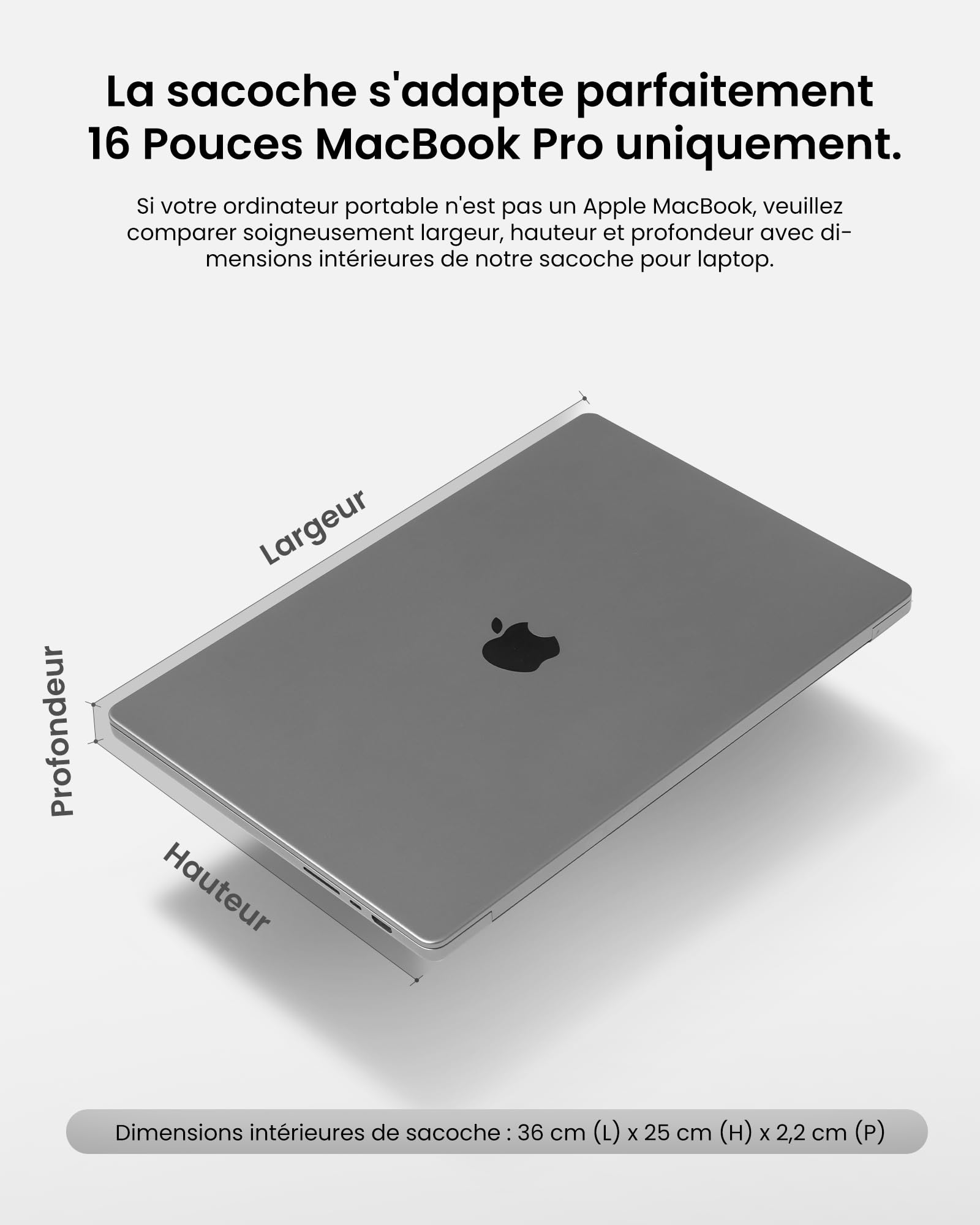 tomtoc 360° Sacoche Ordinateur Portable pour Nouveau 16 Pouces MacBook Pro M5 Pro/Max (2026) A3428 A3429, M4/M3, Sacoche Adapte ASUS Vivobook 15/16, Dell Inspiron 15, 15" Lenovo IdeaPad Flex