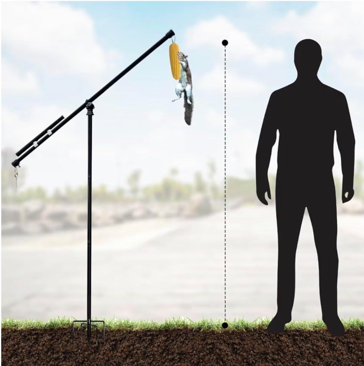 6FT Spinning Squirrel Feeder with Corn Cob Holder, Squirrel Spinner for Outside, Patent Pending Dad Gift