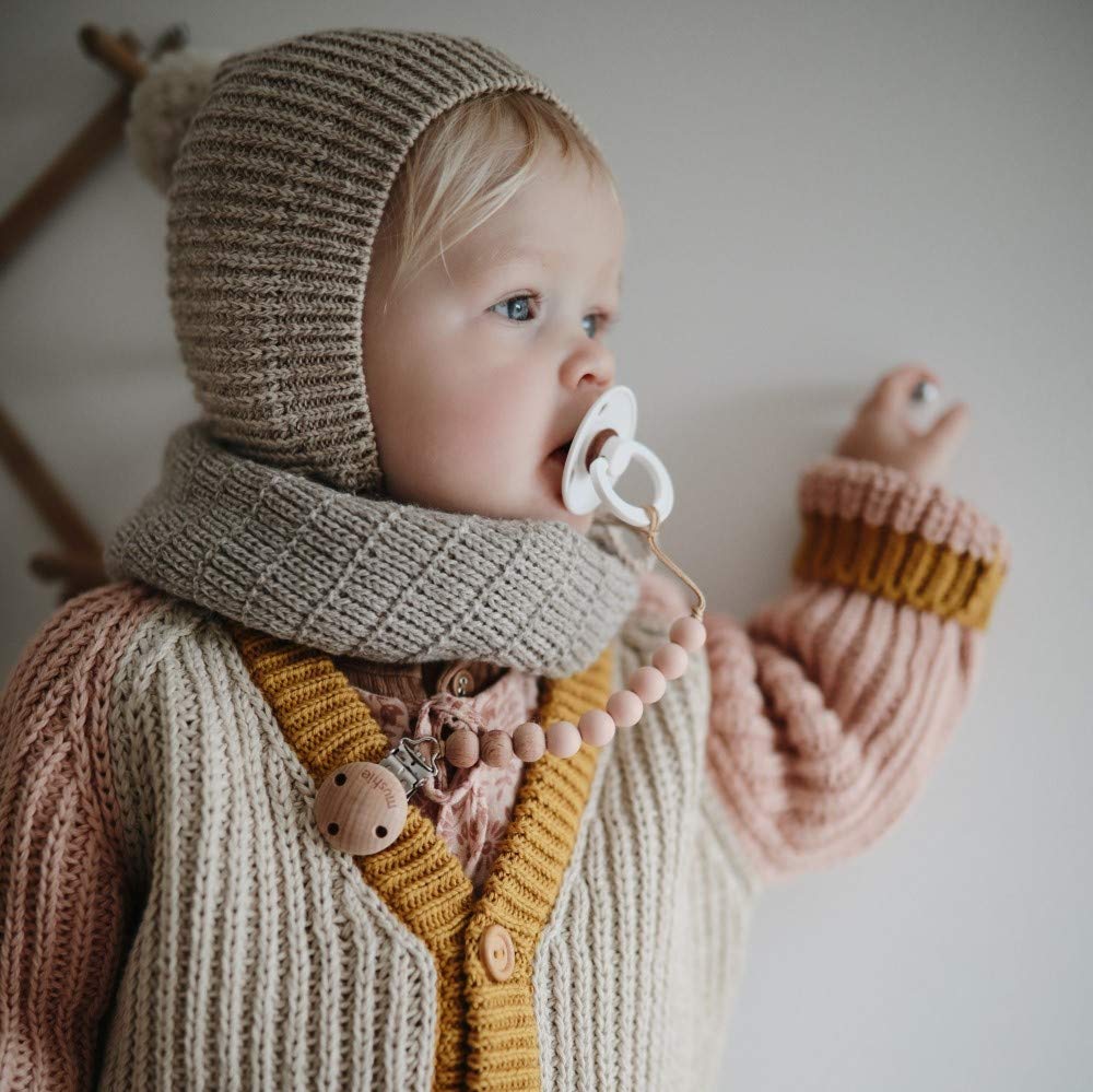 mushie Pacifier Clip Holder | Cleo (Blush) : Baby