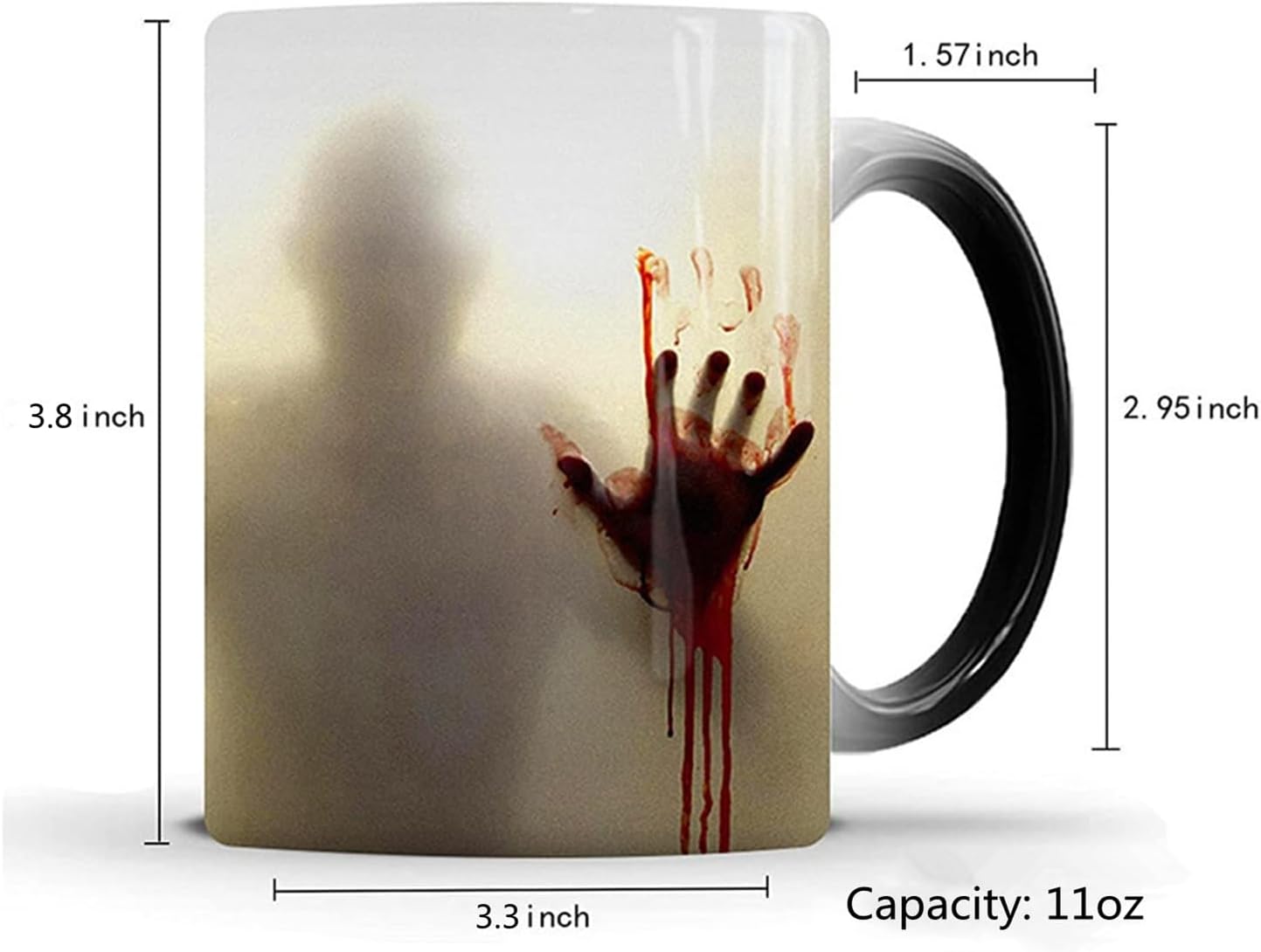 Horror Gifts for Men Women Adults, Halloween Coffee Mug (11oz) - Color Changing Zombie Ceramic Mug, Spooky Cup - Novelty Gifts for Halloween Christmas Birthday Mom Dad Friends (1pc) - Image 4