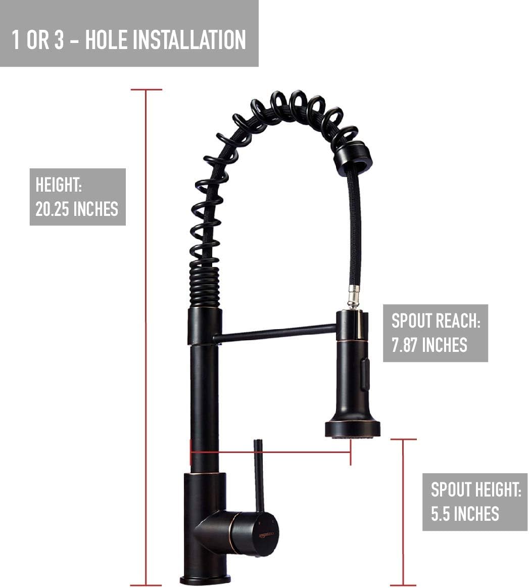 Gеt Dіѕсоunt 70% Prісе Amazon Basics Pro-Style Spring Sprayer Kitchen Faucet, Oil-Rubbed Bronze