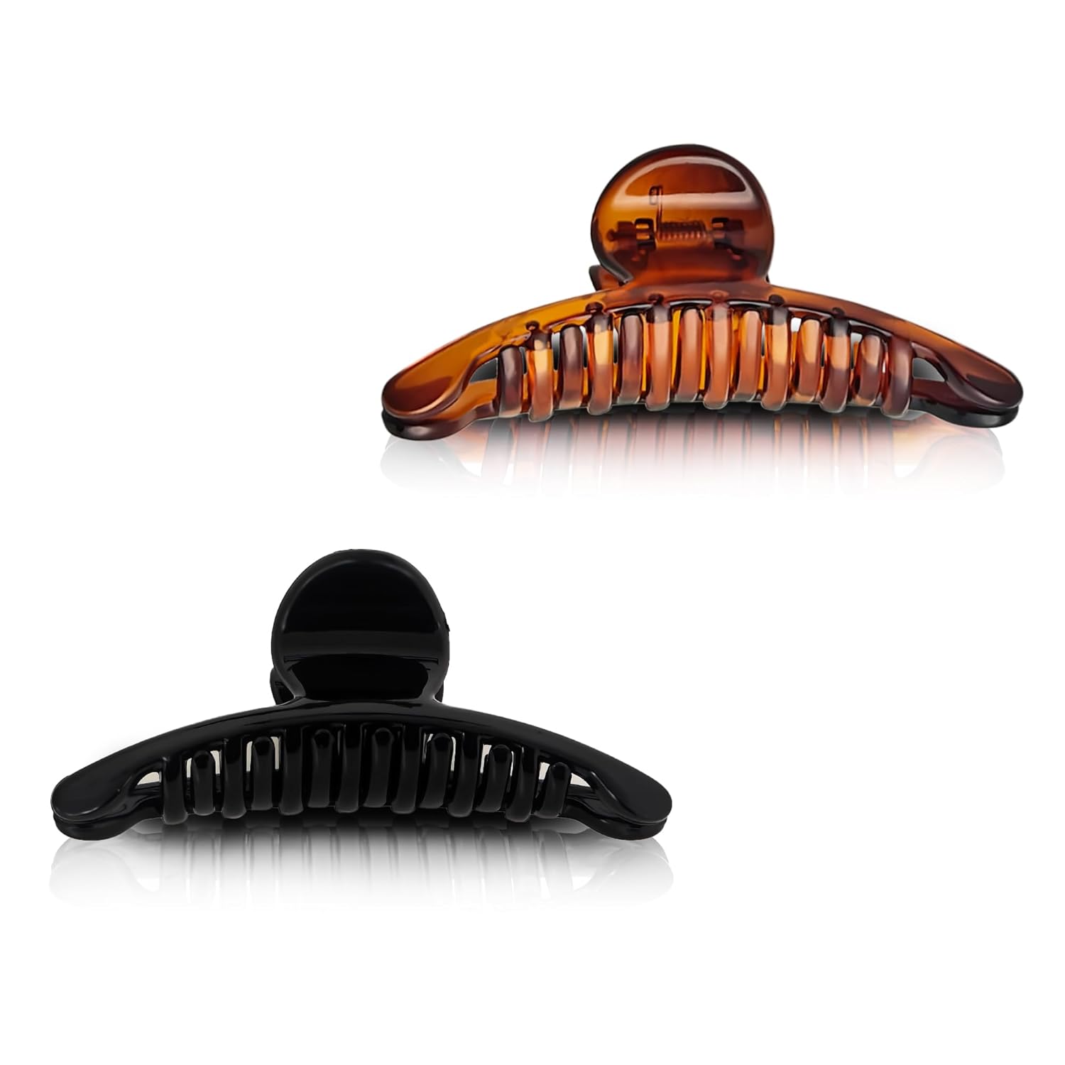Sanas Hair Claw Clips For Women Stylish (2pcs) Clutchers For Hair Clips For Girls, Women Hair Accessories For Girls Claw Clip Strong & Flexible Material Aesthetic Claw Clips (2pcs) (Black & Brown)