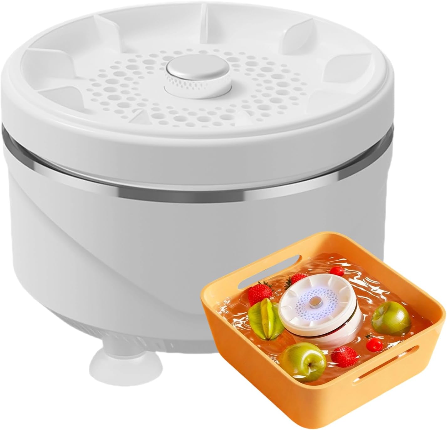 Vegetable Washer,in Water Automatic Washing Purifier - Wireless Vegetable Cleaning Device - for Meat Tableware Produce Utensil Bowl Basin Pots Jewelry Eyeglasses Kitchen Picnic BBQ