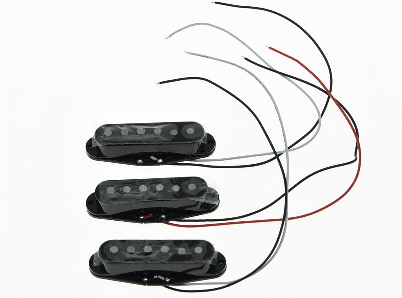 KAISH Set of 3 Black Alnico 5 N/M/B Single Coil Pickups ST Strat SSS Guitar Pickup Set