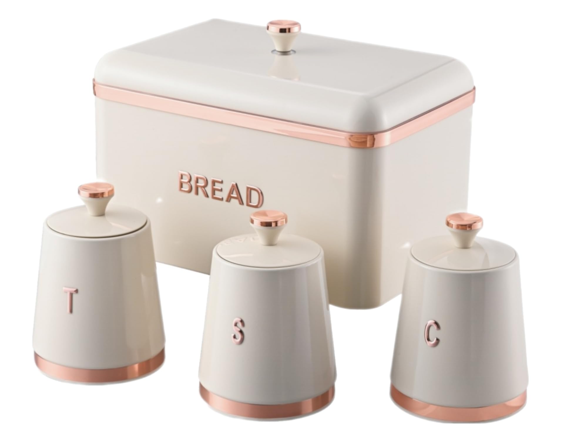 Royal Homeware 4pc Monza Breadbin & Canister Set (CREAM) : Amazon