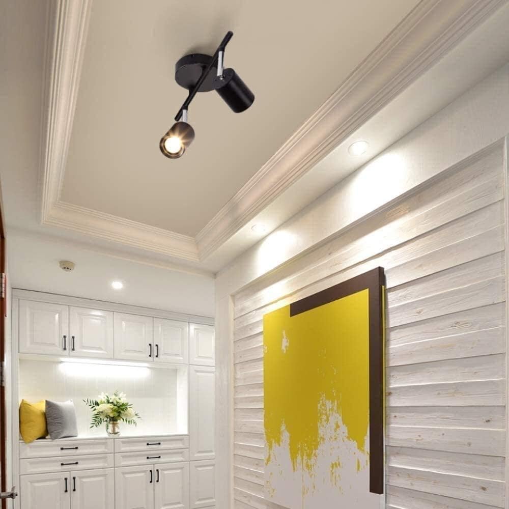 Complete Track Lighting Kits 2 Way LED Spotlight Ceiling Light Rotatable for Kitchen Lighting | Flexibly Spotlight with GU10 Base,for Accent Lighting, Decorative Lighting