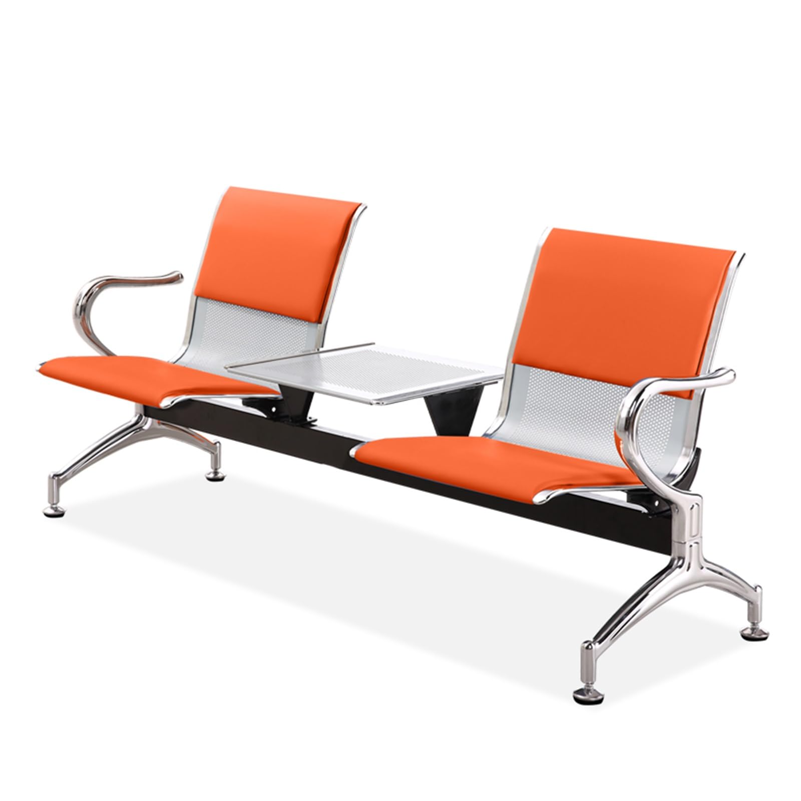 HCZKIUJY Airport Waiting Room Chair Bench with Coffee Table & Arms - Lobby Seating for Office, Bank, Hospital, School, Barbershop - Durable & Comfortable Reception Furniture