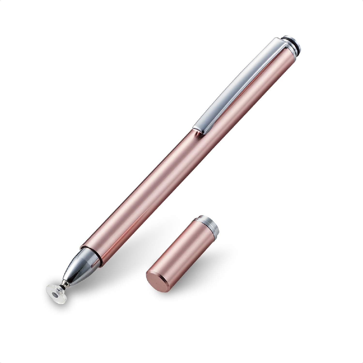 Elecom P-TPD02PN Touch Pen, Stylus Pen, Transparent Disc Type for Easy Visibility of Nib, iPhone/iPad/Android, Pink