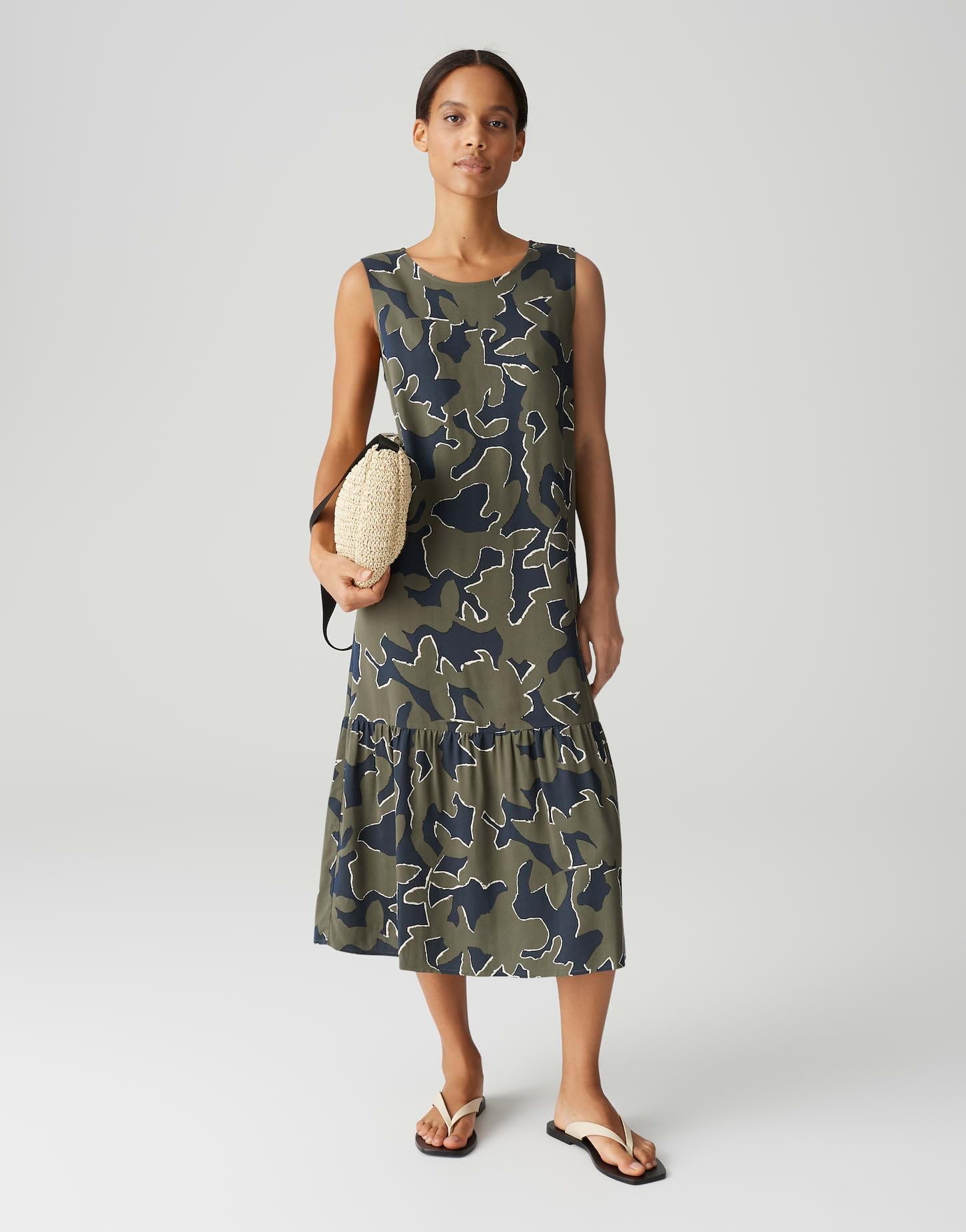 OPUS Damen Midikleid | Trägerkleid WICY Wildflower mit abstraktem Print