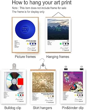DIDIDO Kanye Poster West Album Cover Signed Limited Print Rapper Music Posters Canvas Wall Art Room Aesthetic Set of 6 for Teen and Girls Dorm Decor 8x10 inch Unframed