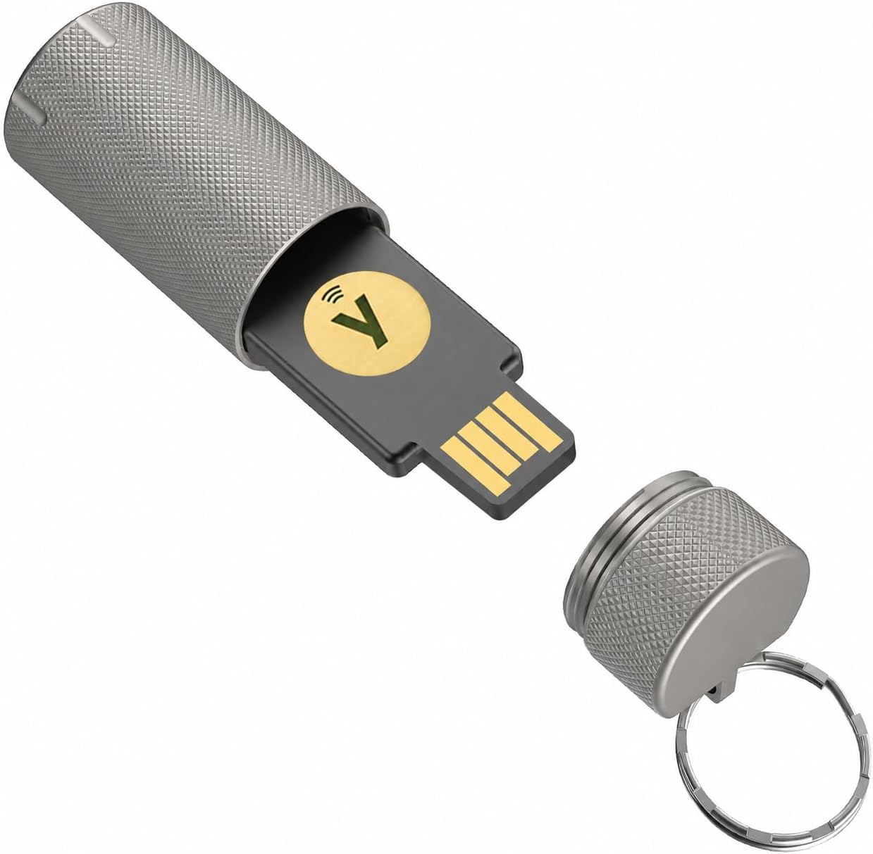 Protective Case for YubiKey 5C NFC | Aluminum Protective Shell, Sealed Protection, Secure EVA Slot, Everyday Carry, Travel & Backup Storage