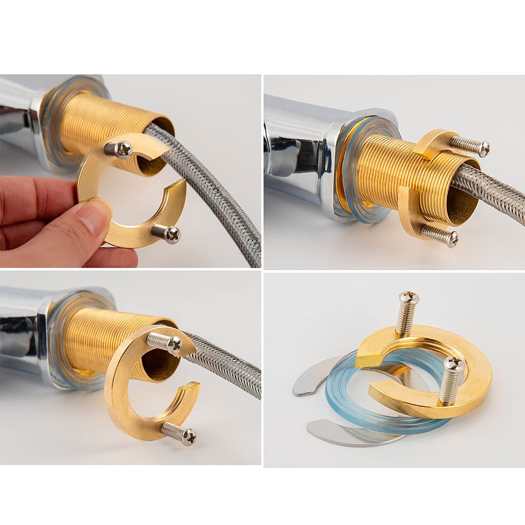 BOGEEL / Stainless Steel Tap Faucet Fixing Fitting C Type Faucet Anti-Loosing Nut Fastening Washer Accessory,Copper Stainless Steel