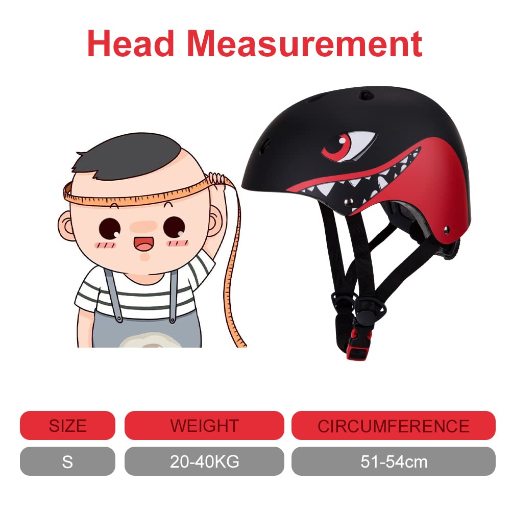 Casco Bici Bambino 2 3 4 5 Anni, Caschi per Bambini degli Cartone Animato Sicurezza Protezione della Testa 50-54CM per Bambini Leggero Traspirante