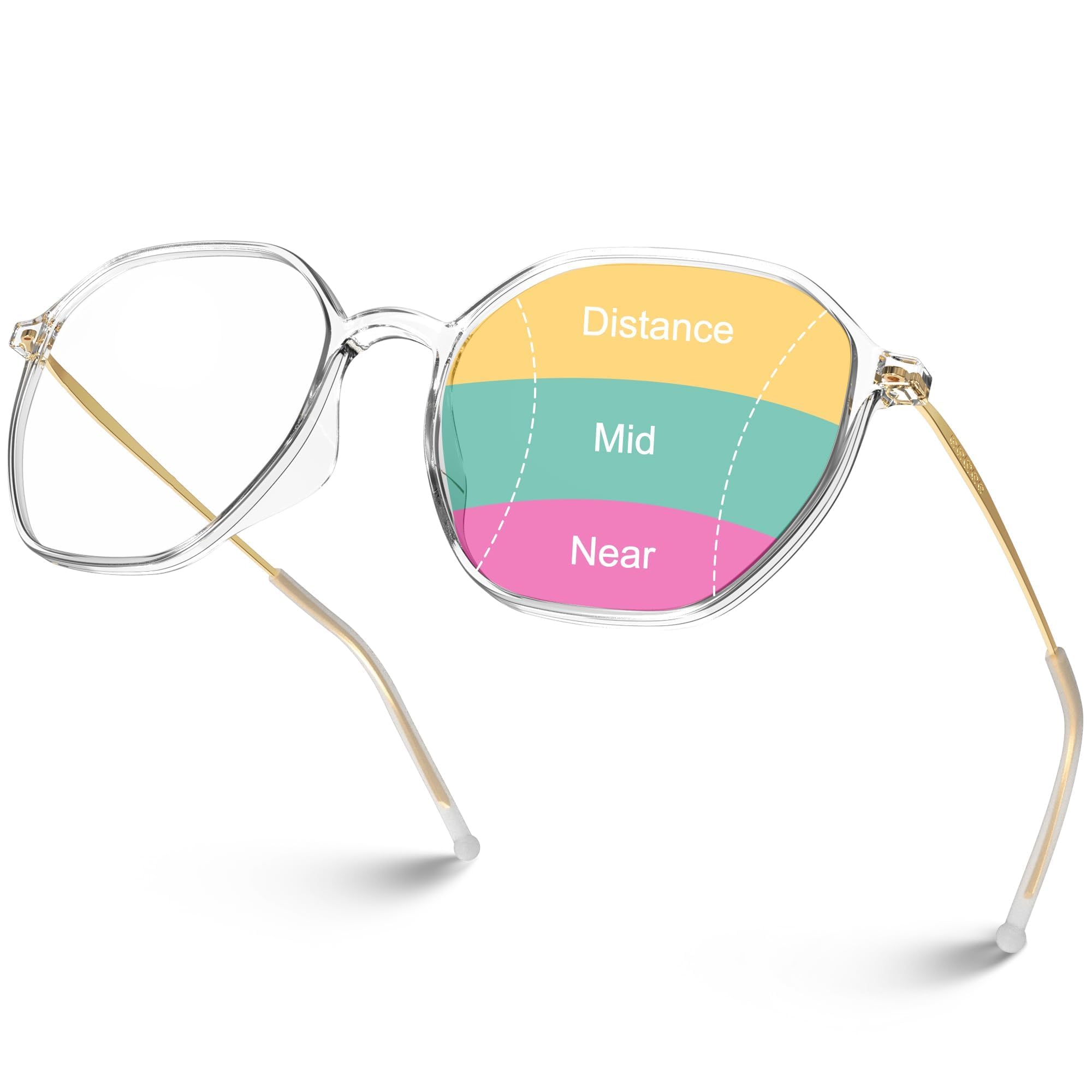 VISOONE Lightweight Progressive Multifocal Anti-Fog Reading Glasses TR90 with Blue Light Blocking Stylish Women Men RANE