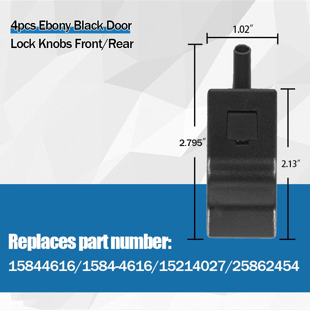 4x Ebony Door Lock Knob Front or Rear For Chevy Tahoe GMC Yukon 2007 4x Ebony Door Lock Knob Front or Rear For Chevy Tahoe GMC Yukon 2007