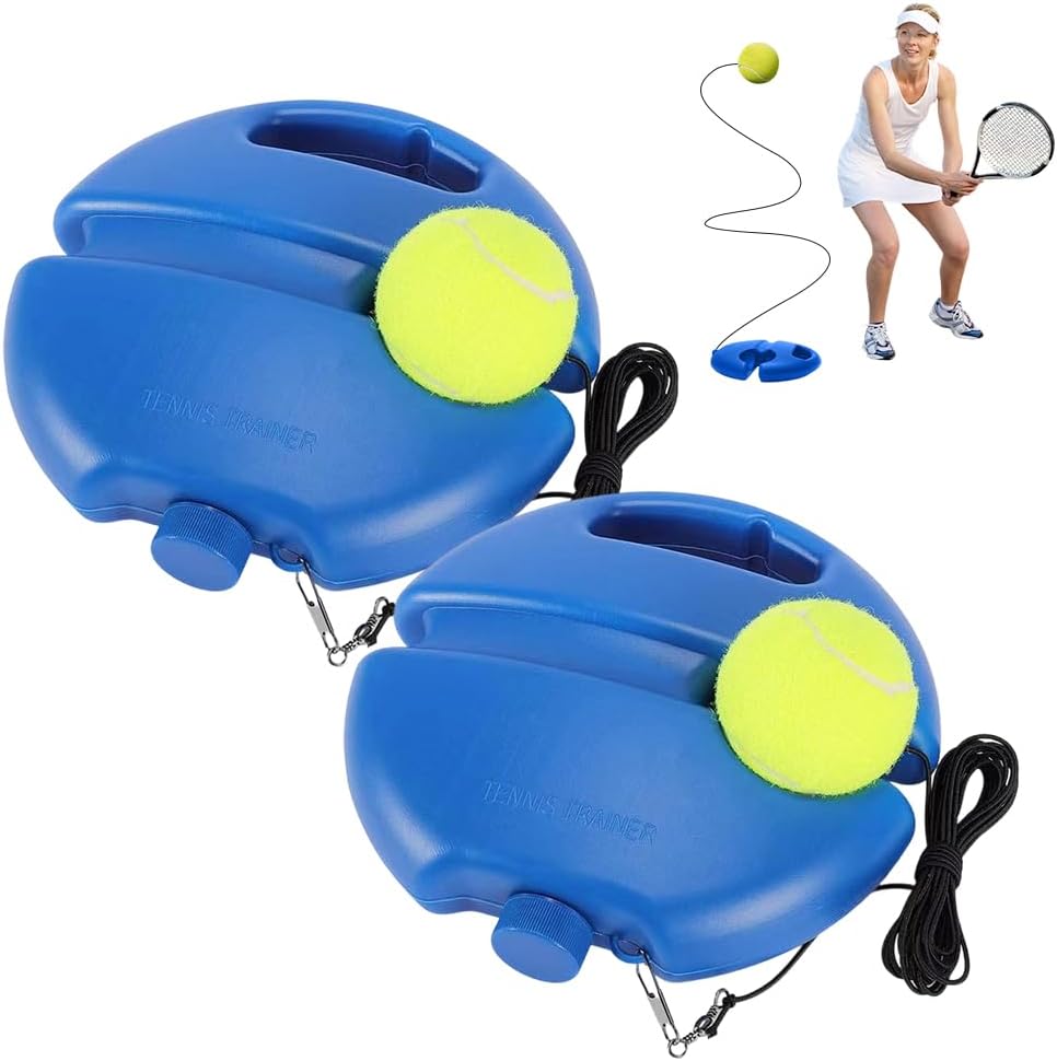 Tennis Ball Training Baseboard, 2026 New Tennis Rebounder with Weighted Base, Tennis Trainer Ball with String, Tennis Practice Rebounder Tennis Self Training Tool for Backyard Outdoor