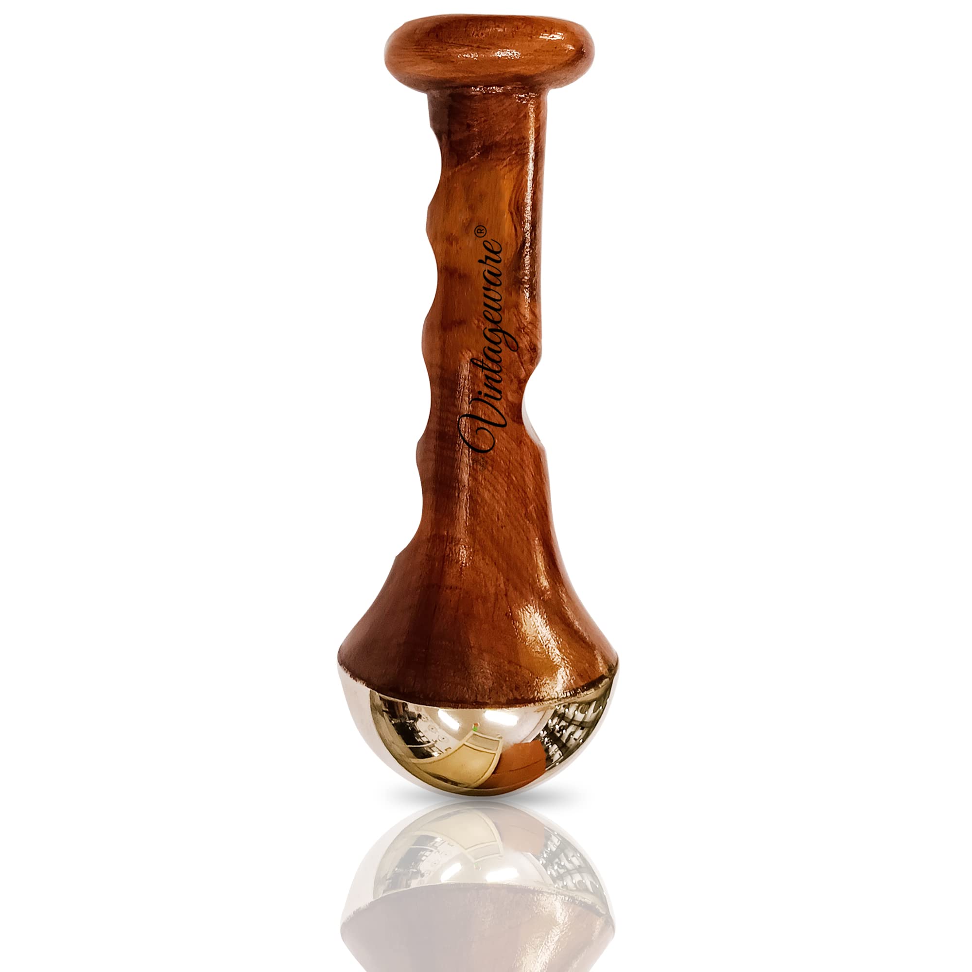 Vintageware® Hand Grip Kansa Wand Face Massager for Natural Glow, Detoxification And Deep Relaxation (Brown)