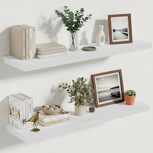 Miniatura 60 de Vivelove Estantes flotantes para montar en la pared, estante de 16 pulgadas para baño pequeño, dormitorio, sala de estar, cocina, decoración moderna