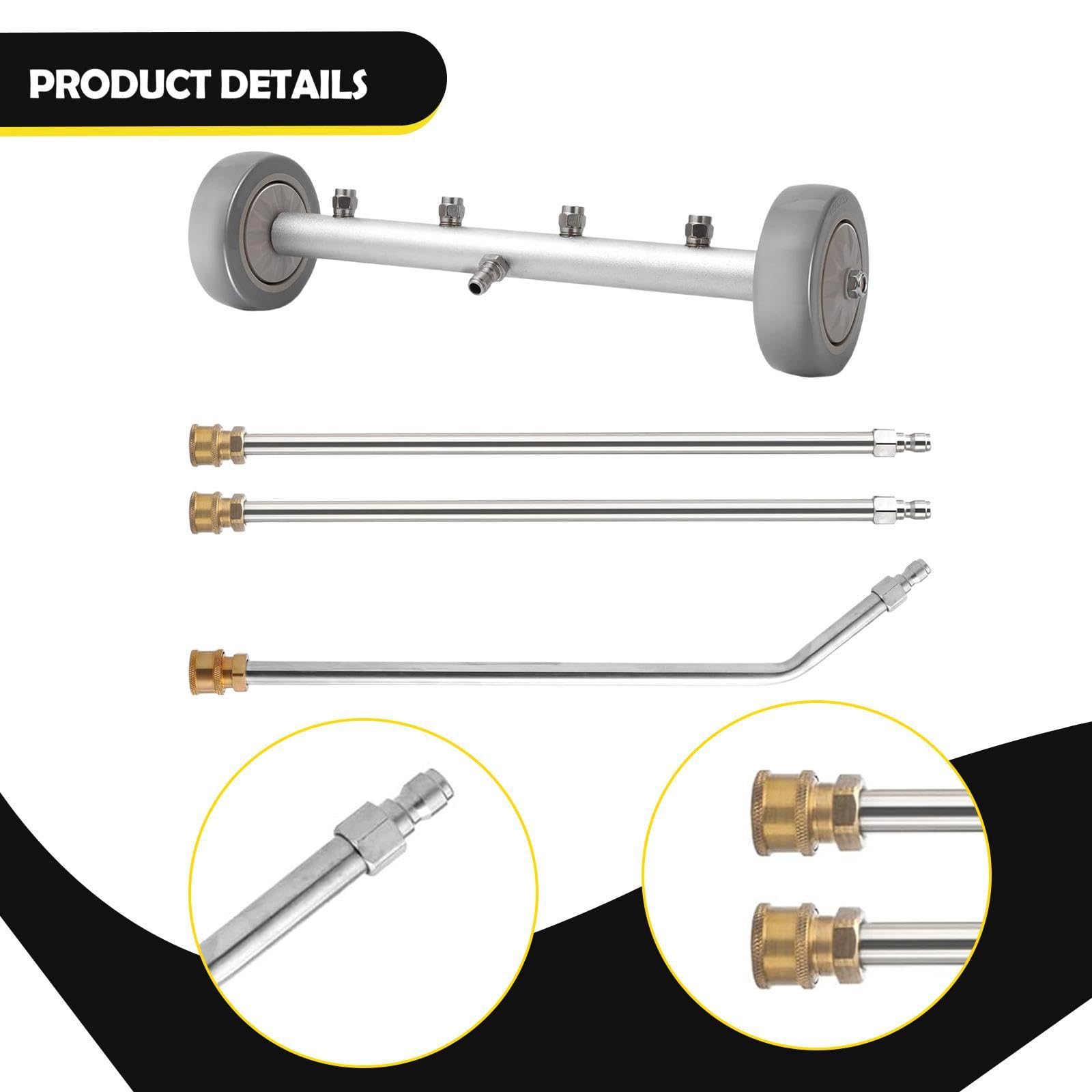 perfk 3 Piezas de Varillas de extensión para hidrolavadoras, Piezas de reparación de Rendimiento, Multiusos, fáciles de Instalar para Limpiador de Tren, Sin Conector
