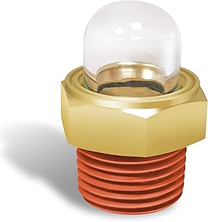Dome Oil Sight Glasses,3/4'' NPT Brass Surper Transparent Dome Oil Sight Plug Sanitary Sight Window for Tanks, Air Compressors, Piping System, Automotive Industries lab Equipmen(1pcs 3/4 Sight Glass)
