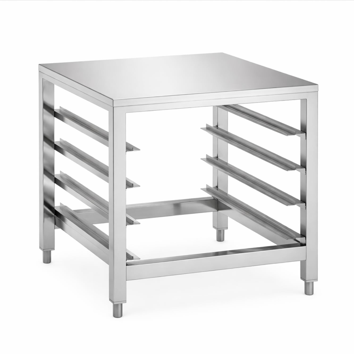 Professional Stainless Steel Base for Oven GN 1/1 & 600 × 400 – 4 Levels – Tray 700 × 720 mm – Sturdy Support