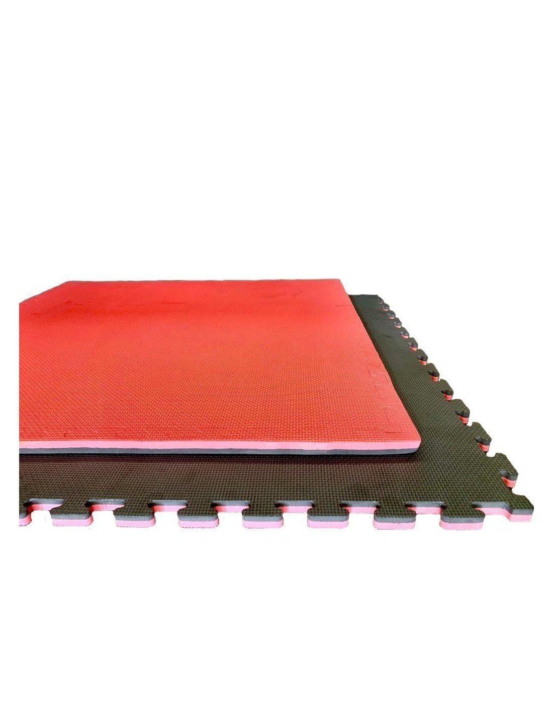 JARDIN202 - Tatami Puzzle | Lote x5 loseta - Rojo/Negro | Esterilla Reversible Antideslizante | Artes Marciales, Judo