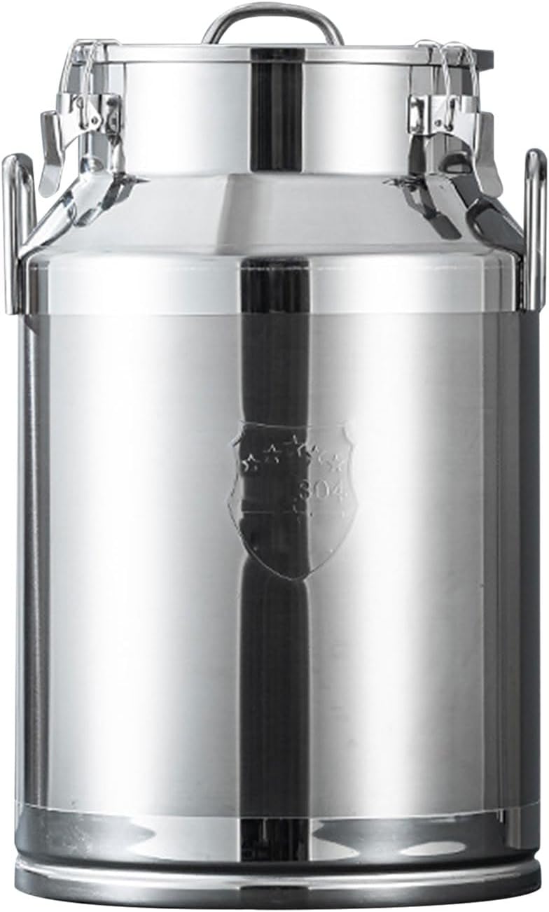 AIZYR 304 Stainless Steel Milk Can Milk Bucket, Sealing Oil Barrel with Lid Tea Canister Storage Pot Container for Liquids and Solids Storage,28L(30 * 40cm)