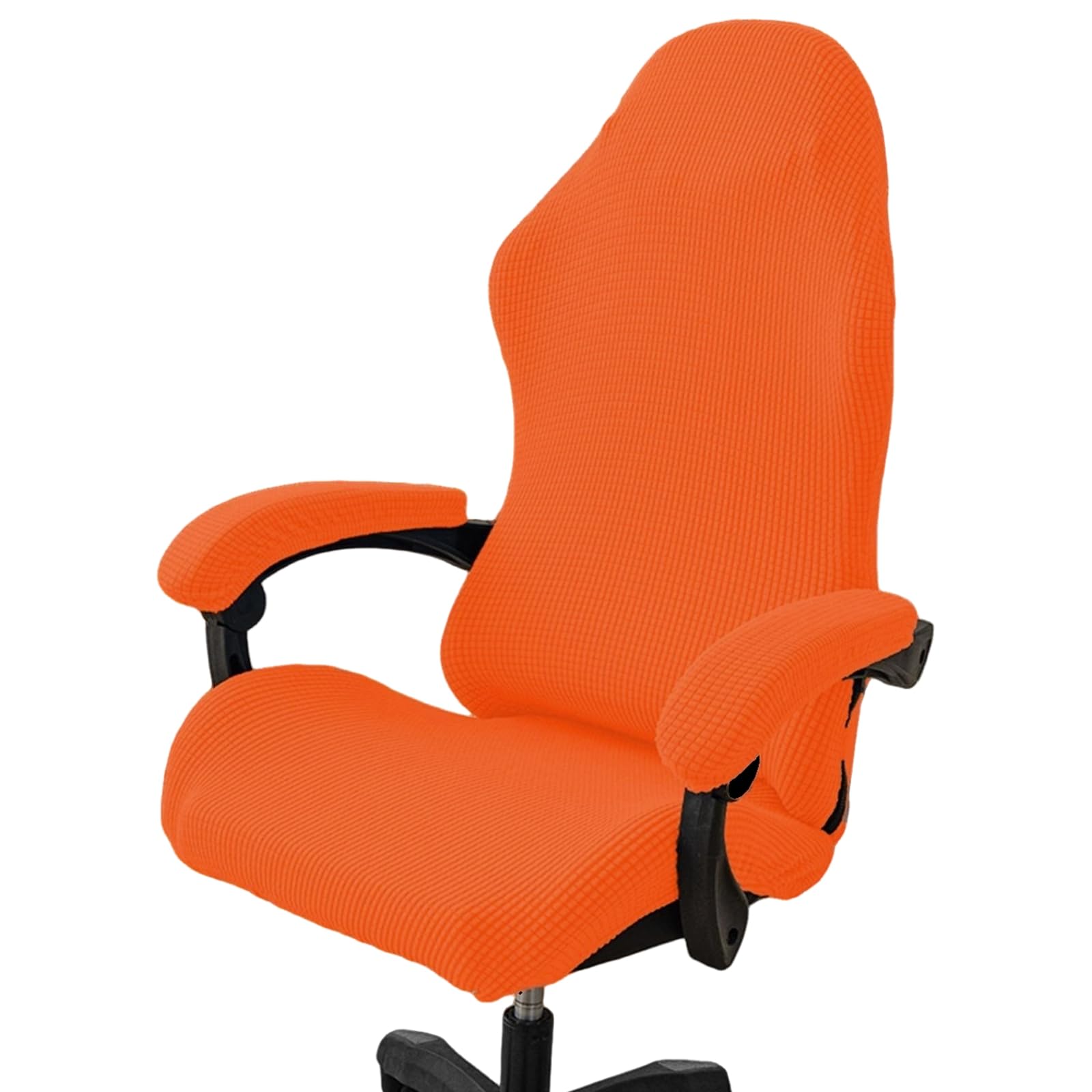 PATIKIL 1 Set Office Chair Cover, Desk Chair Cover Stretchable Universal Computer Seat Slipcover Large with Armrest Covers Zipper for Rolling Office Chairs Home Desk Seat, Orange