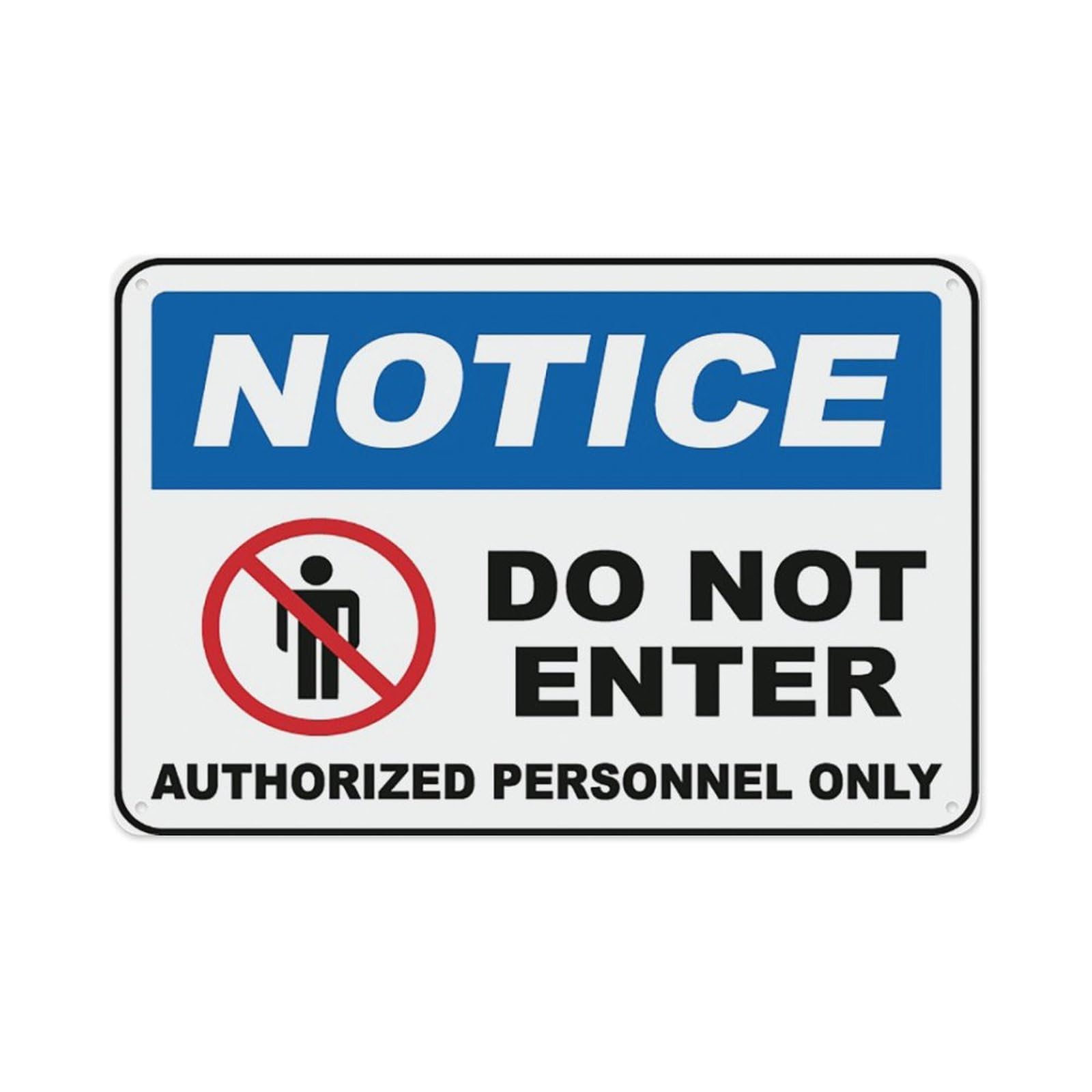 peiyeety Notice Authorized Personnel Only Sign Aluminum Tin Warning Signs For Home Outdoor Garden 8X12 Inches