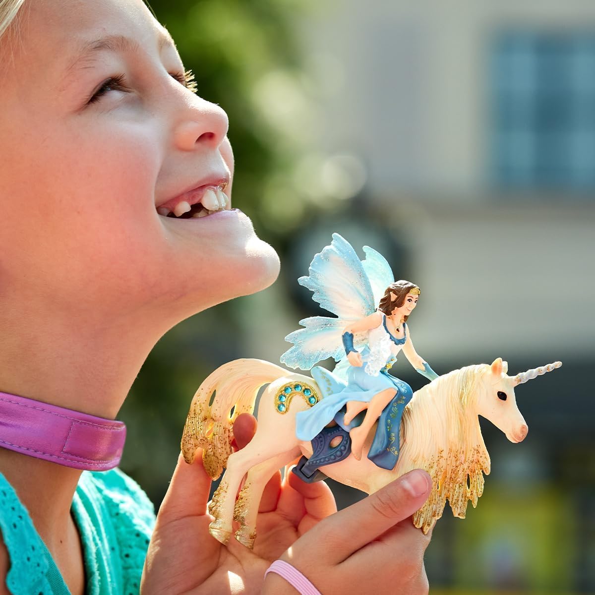 Schleich Bayala Mermaid Eyela Doll with Golden Unicorn 4pc. Figurine Playset - Featuring Bold and Glitter Details, Highly Durable and Fun Imaginative Toy for Boys and Girls, Gift for Kids Ages 5+