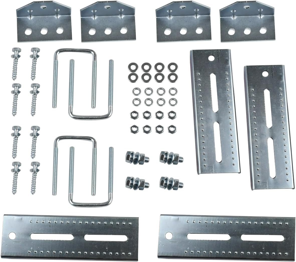 8" Galvanized Swivel Top Bunk Bracket Kit with Hardware Compatible with 3x3, 2x3, 1.5x3 Boat Trailer Crossbeam, Boat Trailer Bunk Bracket Kit Square U-Bolts (4PCS)