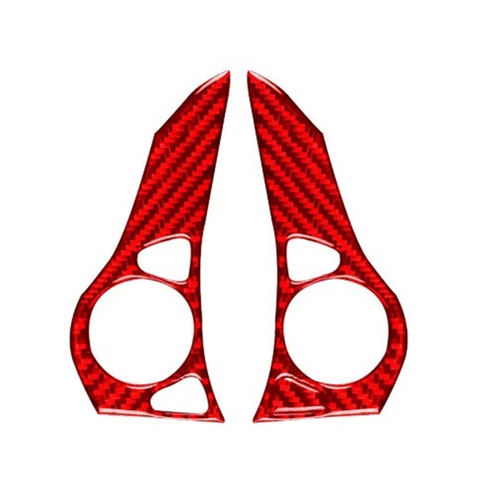 Trim Sticker Accessories Carbon Fiber Steering Wheel Button Panel Trim Cover Sticker for Civic Coupe Sedan 9th 2013 2014 2015 Car Interior Decoration(Red Carbon Fiber)