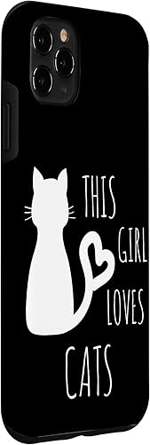 Miniatura 6 de Funda de regalo para iPhone 11 Pro This Girl Loves Cats con forma de corazón