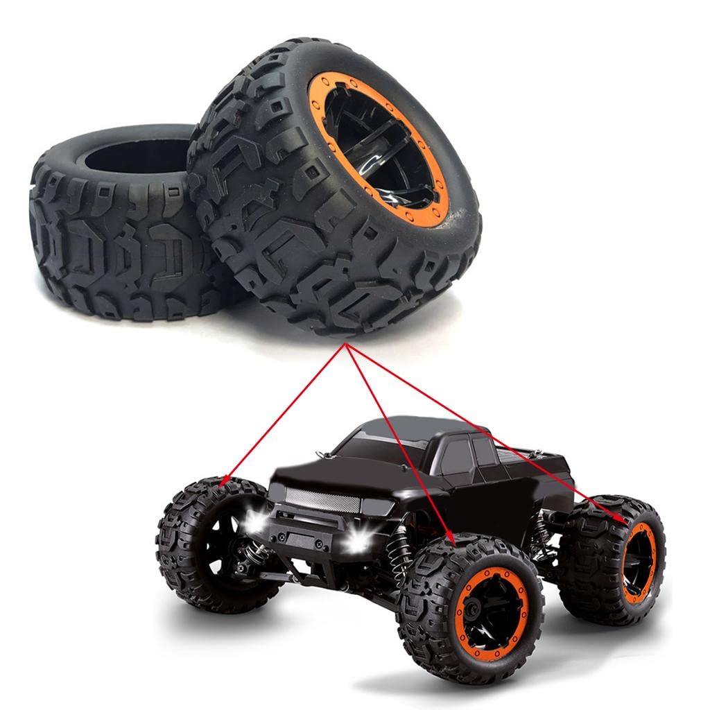 4 Piezas Neumáticos RC Car Ruedas Repuesto Llantas Goma Accesorio Mejorado para Coche Modelo Todoterreno Y Camión Adecuado para Reemplazo