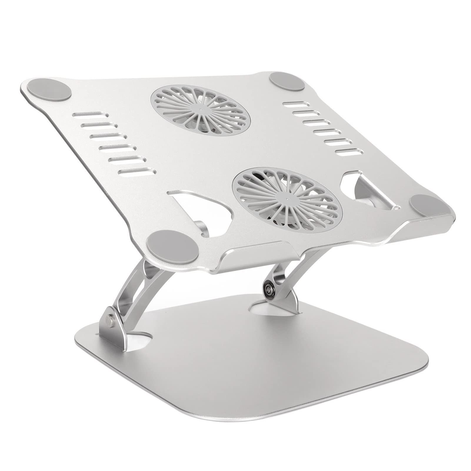 Soporte de Aluminio para Portátil con 2 Ventiladores para (Silver)