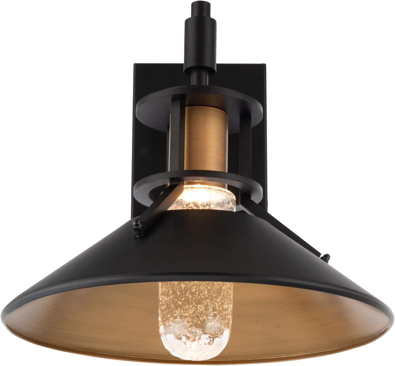 WAC Lighting dweLED, Sleepless LED 15in Indoor and Outdoor Wall Light 3000K in Black with Aged Brass
