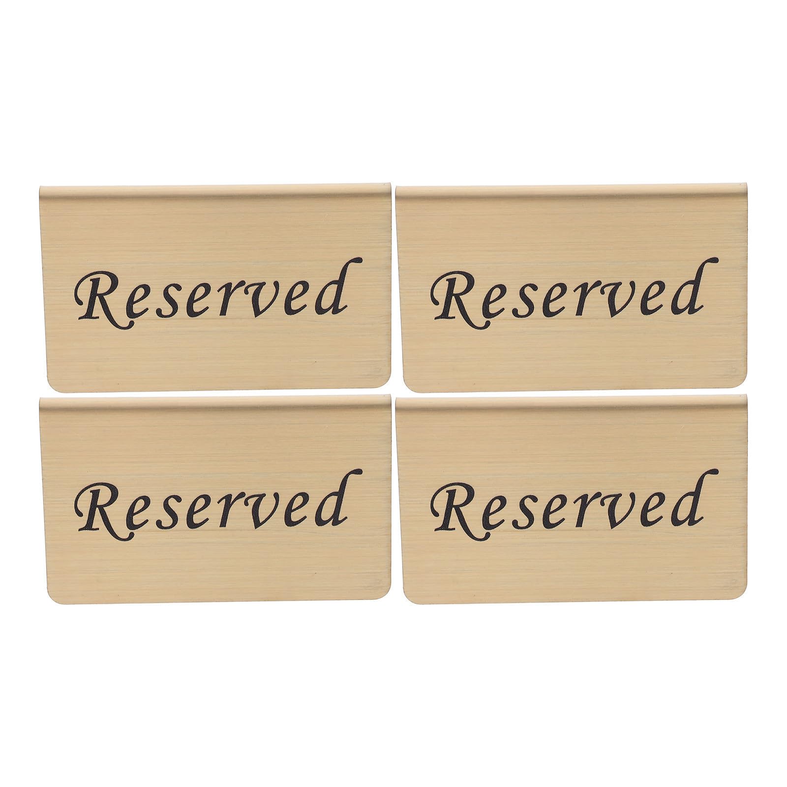 Operitacx Letreros de Mesa Reservada Diseño Moderno y Estable de Acero Inoxidable Dorado, 4 Piezas para Eventos Obsequios y Celebraciones Temáticas