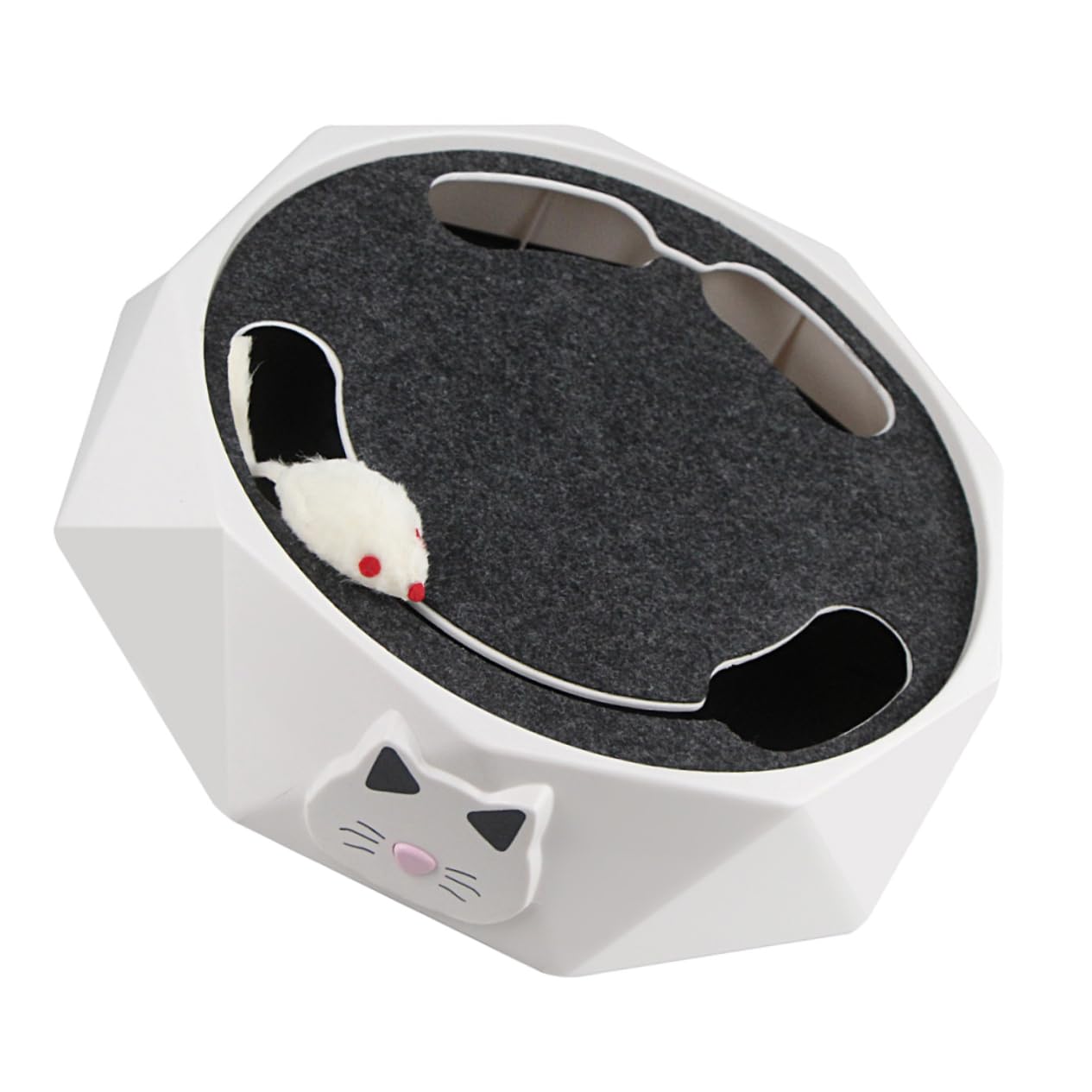Sosoport Juguete Eléctrico para Gatos Ratón Giratorio Automático Blanco | Abs, 3 Pilas Aa Incluidas, Acción de Excavación, Experiencia de Caza Simulada, Portátil para Gatitos