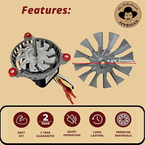 Miniatura 5 de Harman 3-21-08639 - Ventilador de combustión para ventilador de escape para estufas de pellets P43 P61 P68 XXV Accentra 52I Advance P35I PC45 PF100