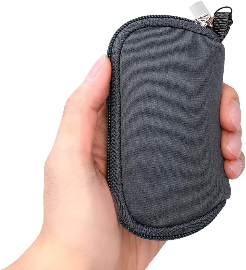 kwmobile Mouse Case for Apple Magic Mouse 1/2 Case - Neoprene Travel Pouch with Zipper - Carry Bag - Protector - Grey image 4