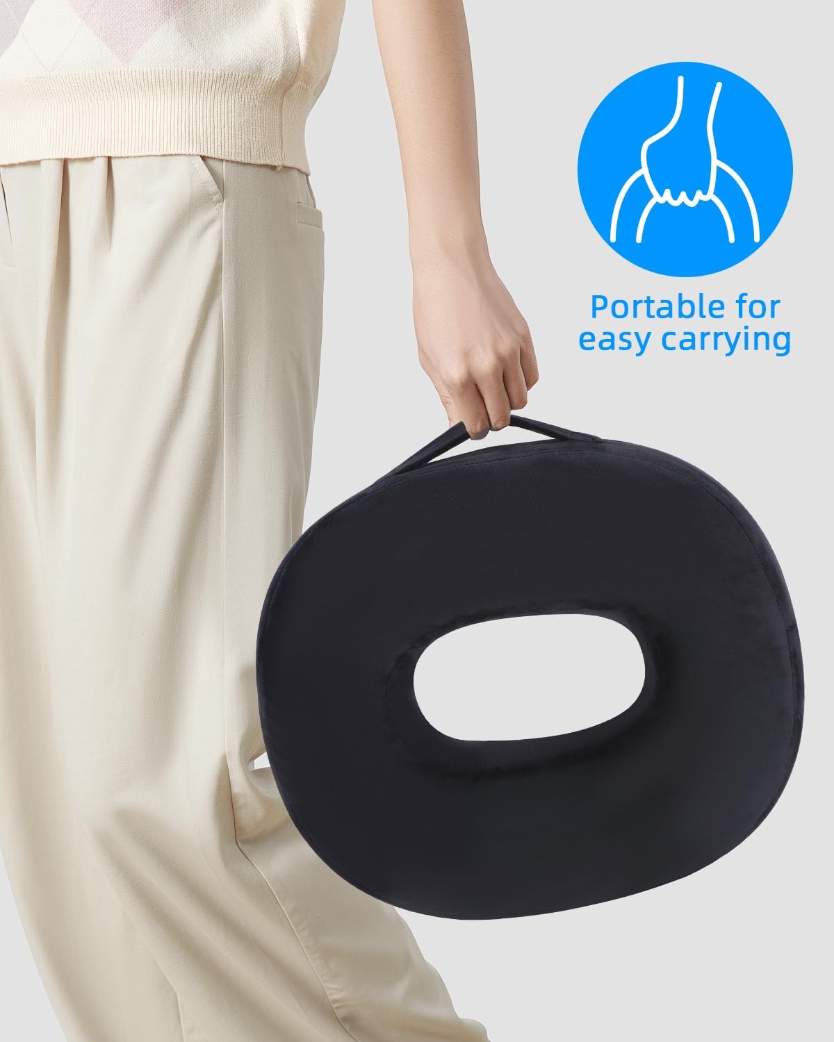 Cushion de Chaise Donut, Coussin Bouee Coccyx Ergonomique,Coussin Orthopedique Rond,Coussin coccyx pour Soulager Hemorroides,Coussin - photo 3