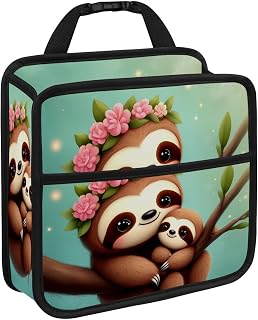 NEWzone Mom and Baby Sloth Car Seat Back Organizer, Leather Vehicle Backseat Hanging Storage Pocket, Multipurpose Auto Travel Essentials Accessories for Kids & Adults, Universal for Most Car