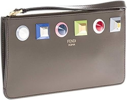 Fendi 8m0341 - Pochette da polso in pelle di vitello, collezione Ashalt  Gray Rainbow : Amazon.it: Abbigliamento