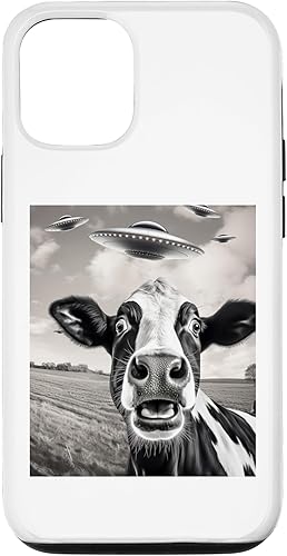 Vista 4 de iPhone 11 Pro Alien UFO Funny Cow Graphic Tee Case