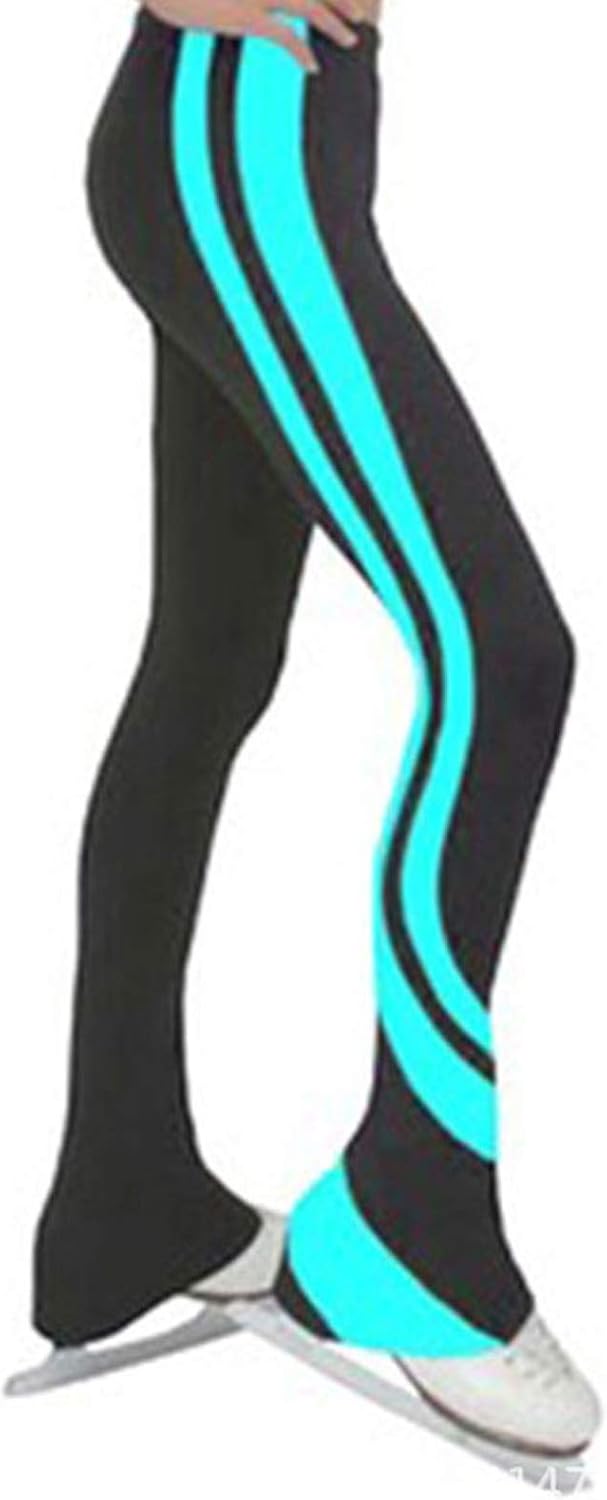 Figure Skating Practice Pants Ice Figure Skating Spiral Pants for Kids Girls Womens, Polar Fleece Warm Skate Training Tights Activewear Sportswear (Color : B, Size : 120cm)