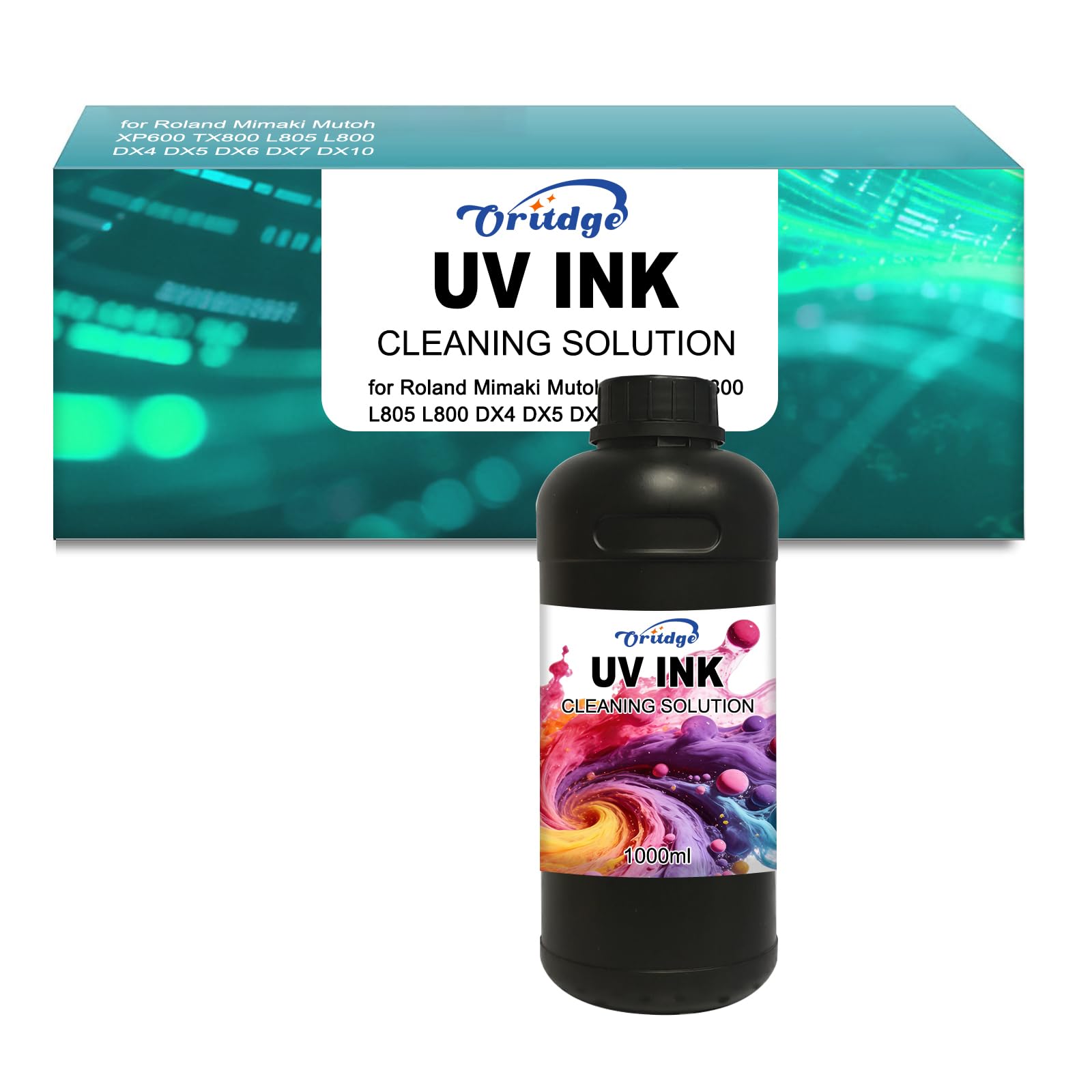 Limpiador de Cabezales de UV Tinta 1000-ml para Limpiador para boquillas de UV Encre Compatible para XP600 TX800 i3200 i1600 L805 1390 DX5 DX6 DX7 DX10 Cabezales