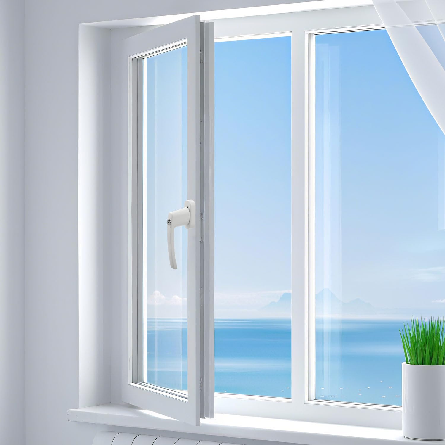 Abschließbare Fenstergriff Aluminium 12 Stück Fenstergriffe Kindersicherung Fenstersicherung mit Schloss mit 24 Gleichen Schlüsselpaaren(Weiß)