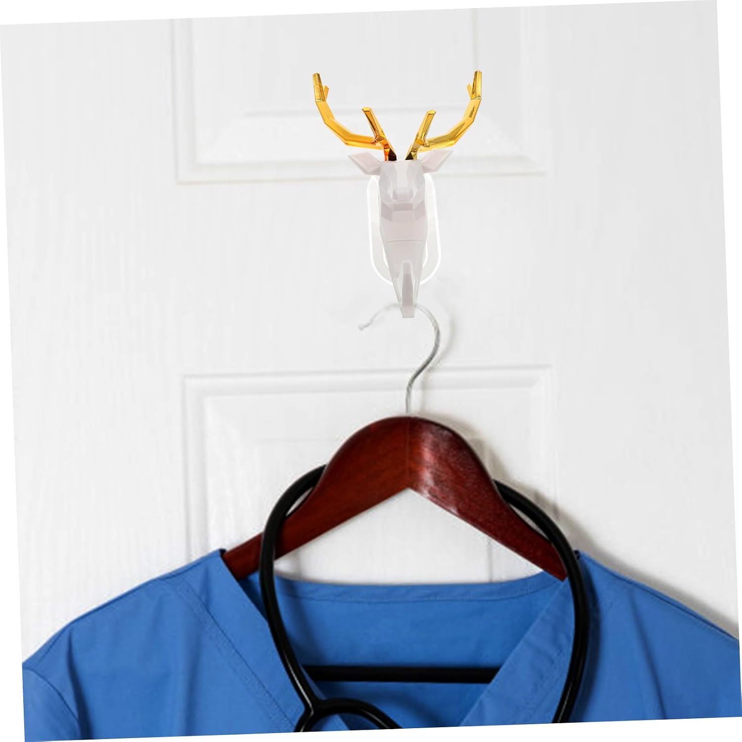 Gadpiparty Antler Coat Hook Wall Hanger Metal Decorative Home Storage Hook Rustic White Single Mount for Entryway and Closet Organization image 4