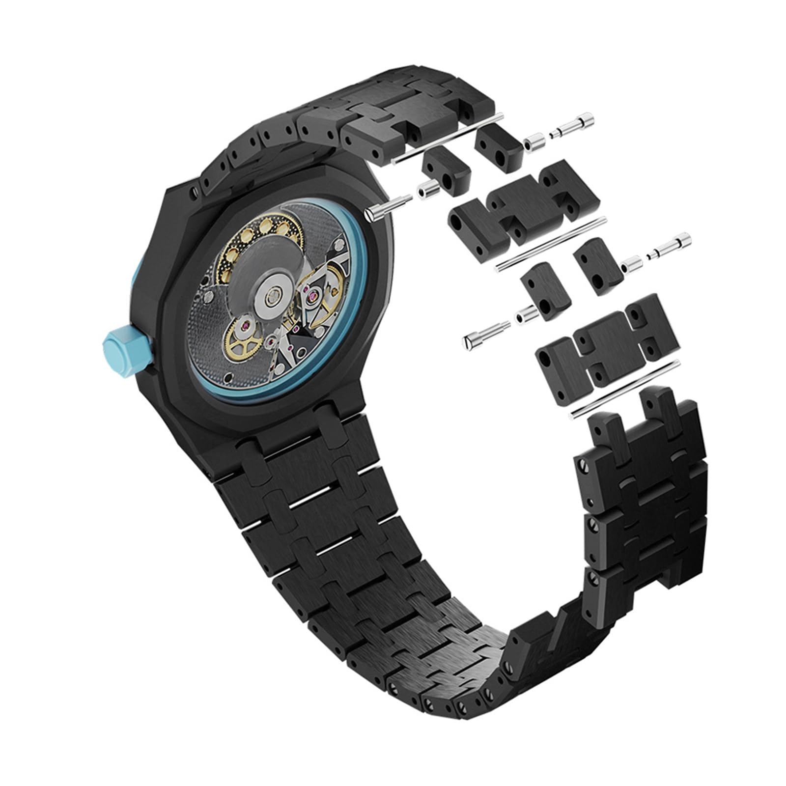 Keramik Armband Modul Set für Swatch AP Royal Pop Uhr Band, Bracelet Armband Ersatz Keramikarmbänder, Verstellbare Uhrenarmbänder Zubehör für Damen und Herren