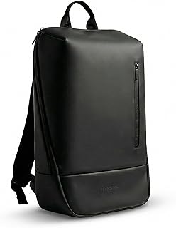 Design-Rucksack mit durchdachtem Innenleben und extra großer Öffnung groß aus recyceltem Material Laptop-Fach und Trolley-Fix für Damen und Herren Tagesrucksack wasserabweisend schwarz